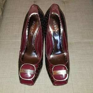 BCBGirls Silver & Oxblood platforms